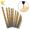 13-Piece Titanium-Coated HSS Straight Shank Twist Drill Bit Set, 1.5-6.5mm for Wood and Plastic Drilling