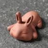 1pc Yixing Handmade Purple Clay Tea Pet Rabbit Statue Tea Figurine Ornament Boutique Tea Table Accessories Home Decoration