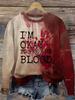 Harajuku 3D Horror Halloween Print Sweatshirts Red Bloody Patterns Graphic Round Neck Hoodies Women Fashion Clothing Sweatshirt