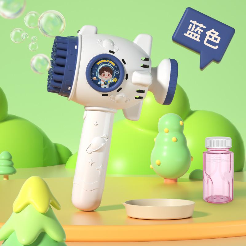 Popular Handheld Luminous Gatling Bubble Gun: Fully Automatic Bubble-Blowing Toy for Kids