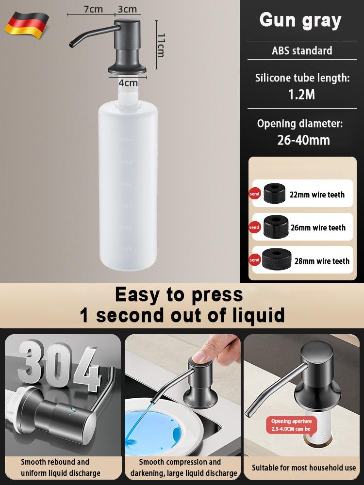 Sink Soap Dispenser Built-in Design Liquid Bottle. Soap Hydraulic Dispenser For Kitchen Kitchen Sink Soap Dispenser