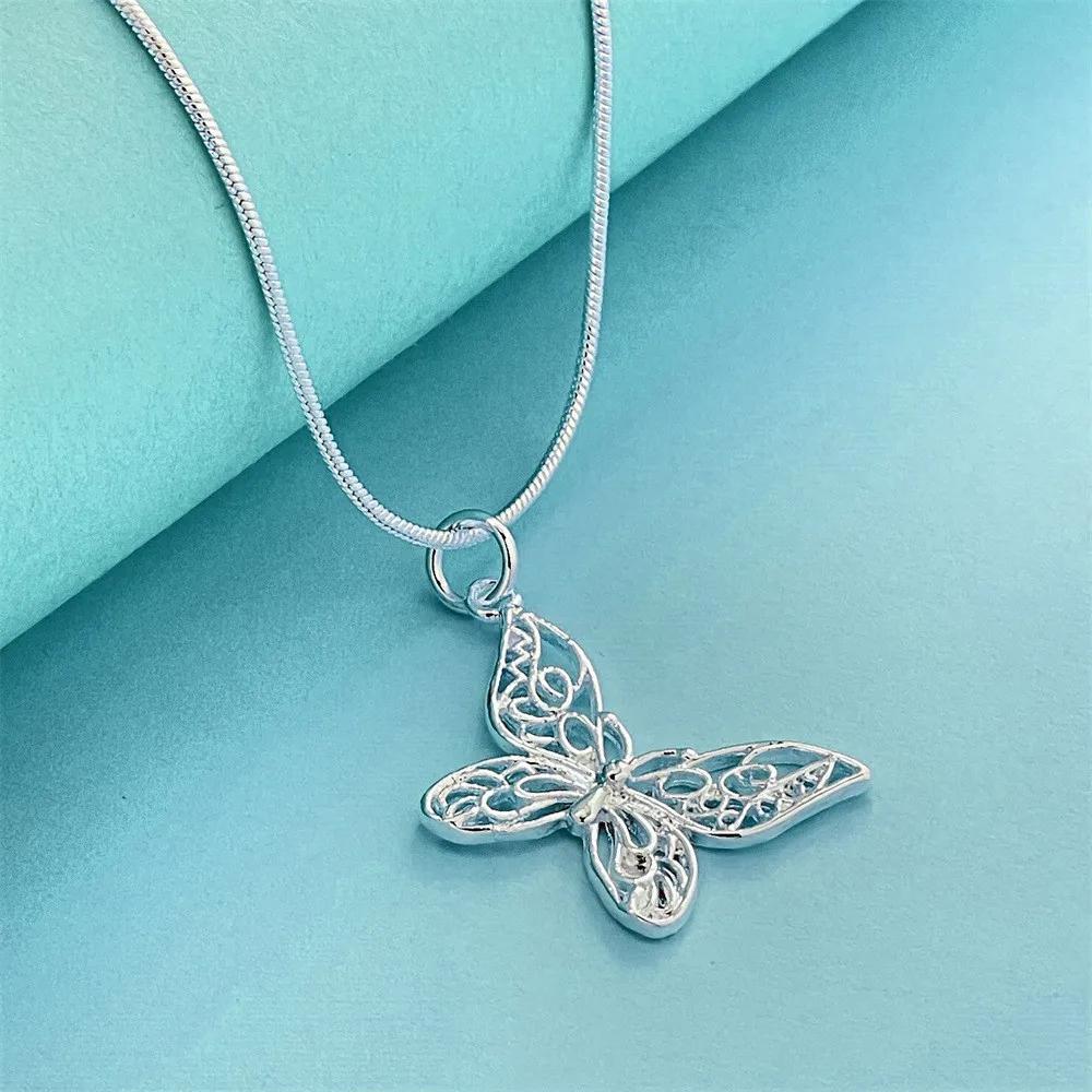 Fashion kpop   Copper custom butterfly Necklace Street Versatile Jewelry for women Wedding Party gift DIY Accessory