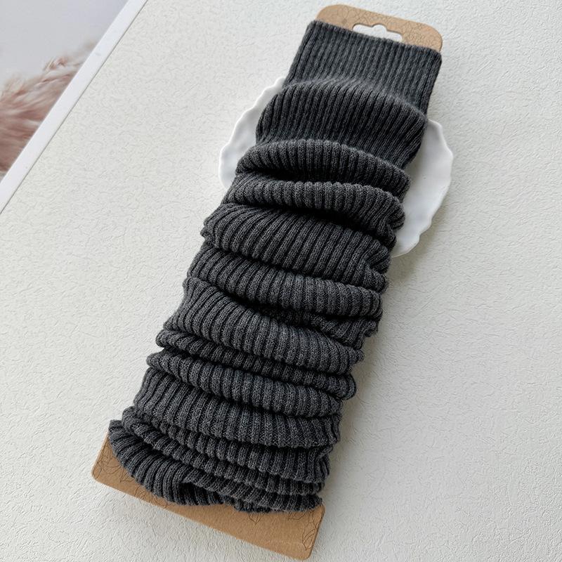 Soft Skin-Friendly Sweat-absorbent Knitted Leg Warmers White Leg Guards Korean Ins Style Foot Covers College JK Slouch Socks