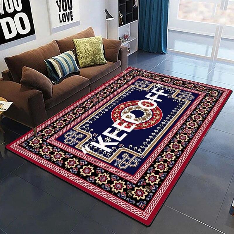 Keep Off Pattern Dekorativer quadratischer Teppich Modernes Haus Wohnzimmer Boden Matte Schlafzimmer Teppich Kunst Poster Matte Fans Geschenk Alfombra