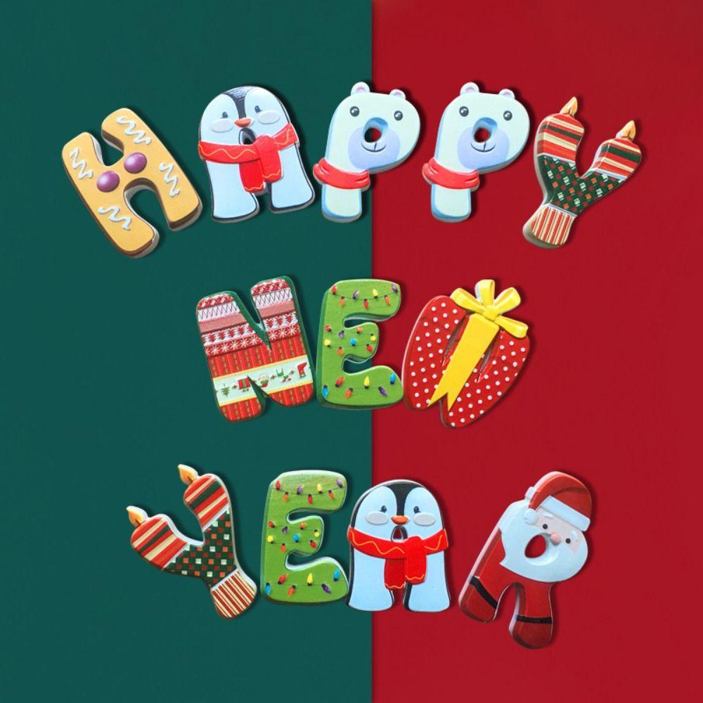12/14/26Pcs Cute Christmas Alphabet Magnets DIY Christmas Fridge Magnets  Bedroom