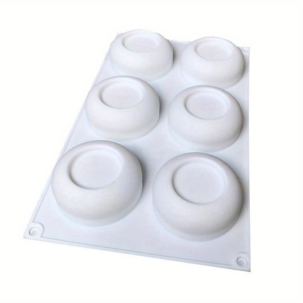 Silicone Mousse Mold 6-Cavity Silicone Mousse Mold 1pc Concave Circle French Dessert Cake Chocolate Jello Baking Mold