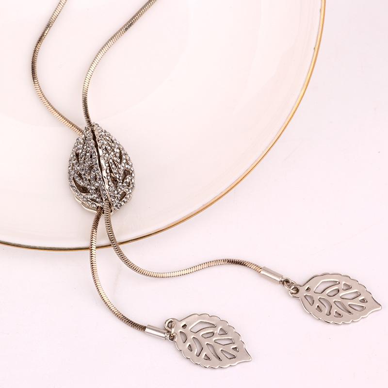 

Длинное модное женское ожерелье с элегантным дизайном в виде листьев, идеально подходящее для праздников, мероприятий и