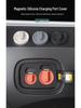 Silicone Waterproof Magnetic Charging Port Cover for Ideal L6-L9 Cars - Black Tech Accessory