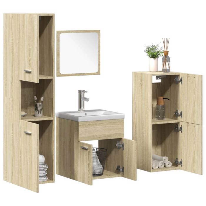 VidaXL Bathroom Furniture Set 5 Pcs Sonoma Oak, Bathroom Cabinet, Bathroom Cupboard, Furniture 3325001