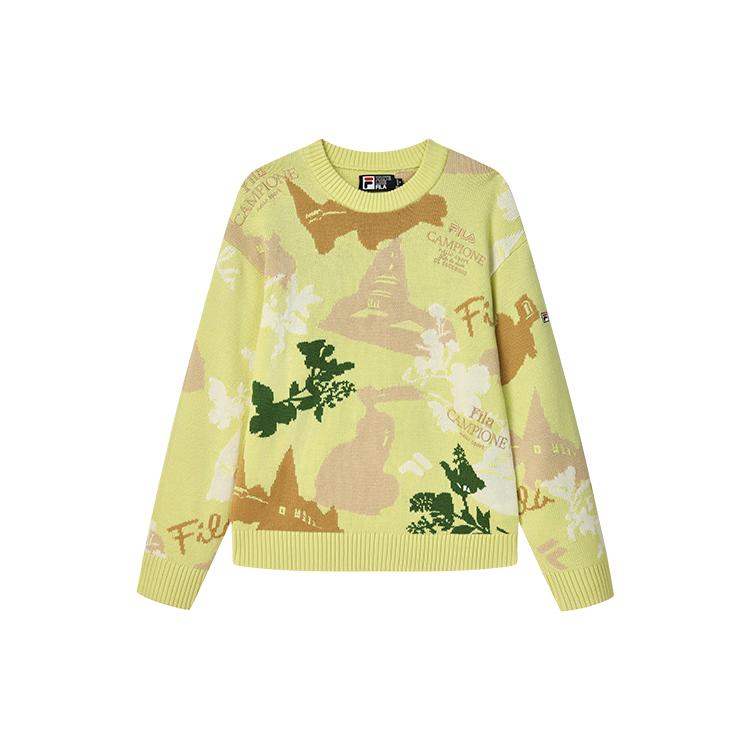 

New FILA Cashmere Sweaters Women s All Over Print F11W248404FZA L