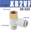 Universal Pneumatic Elbow Fitting with SMC-Type Inner & Outer Threads, KB2VF04/06/08/10/12-M5/01/02/03