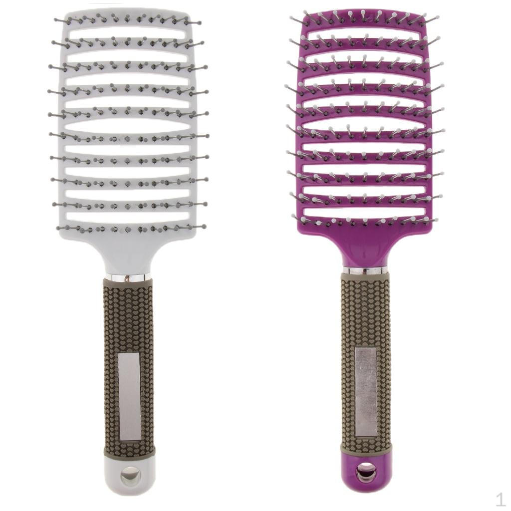 

2 штуки Изогнутая вентилируемая расческа для укладки волос, распутывания длинных густых вьющихся волос, массажная, для сушки феном