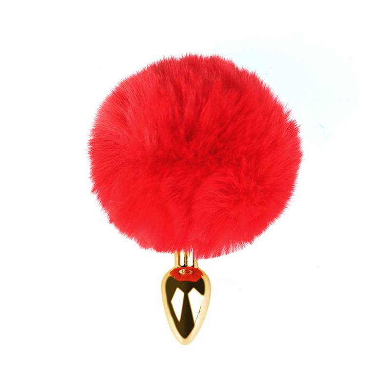 Metal Pointed Tip Plush Rabbit Tail Anal Plug Prostate Massager Butt Plug Fox Tail Cosplay Erotic Sex Toys For Adults Sex Game