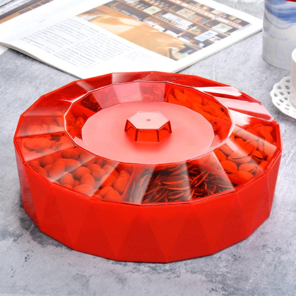 Creative Divided Candy Box With Lid Living Room Office Transparent Snack Tray Fruit Tray New Year Festive Plastic Dried Fruit