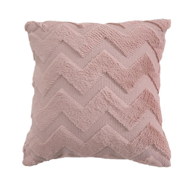 Nordic Style Large Wave Quilted Embroidery Double-sided Plush Pillow Simple Square Nap Pillow Pv Velvet Bedside Cushion Pillow