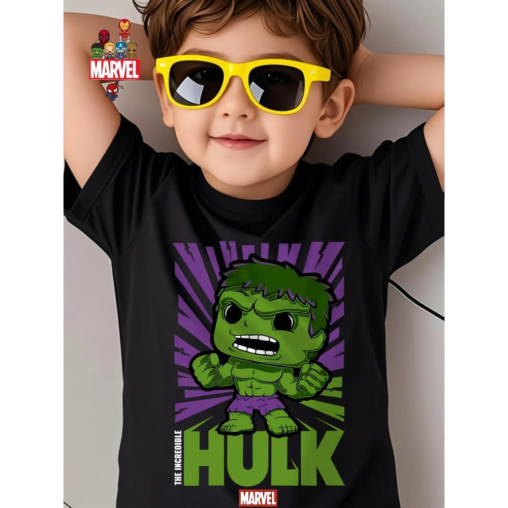 

Marvel Hulk Kids T Shirt Cute Cartoon Print Casual Short Sleeve Summer Top Tee for Boys Girls 110