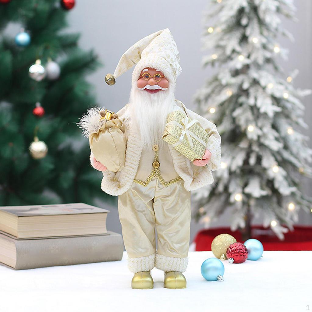 18 Inch Santa Decoration Figure with Gift Bag for Home And Office