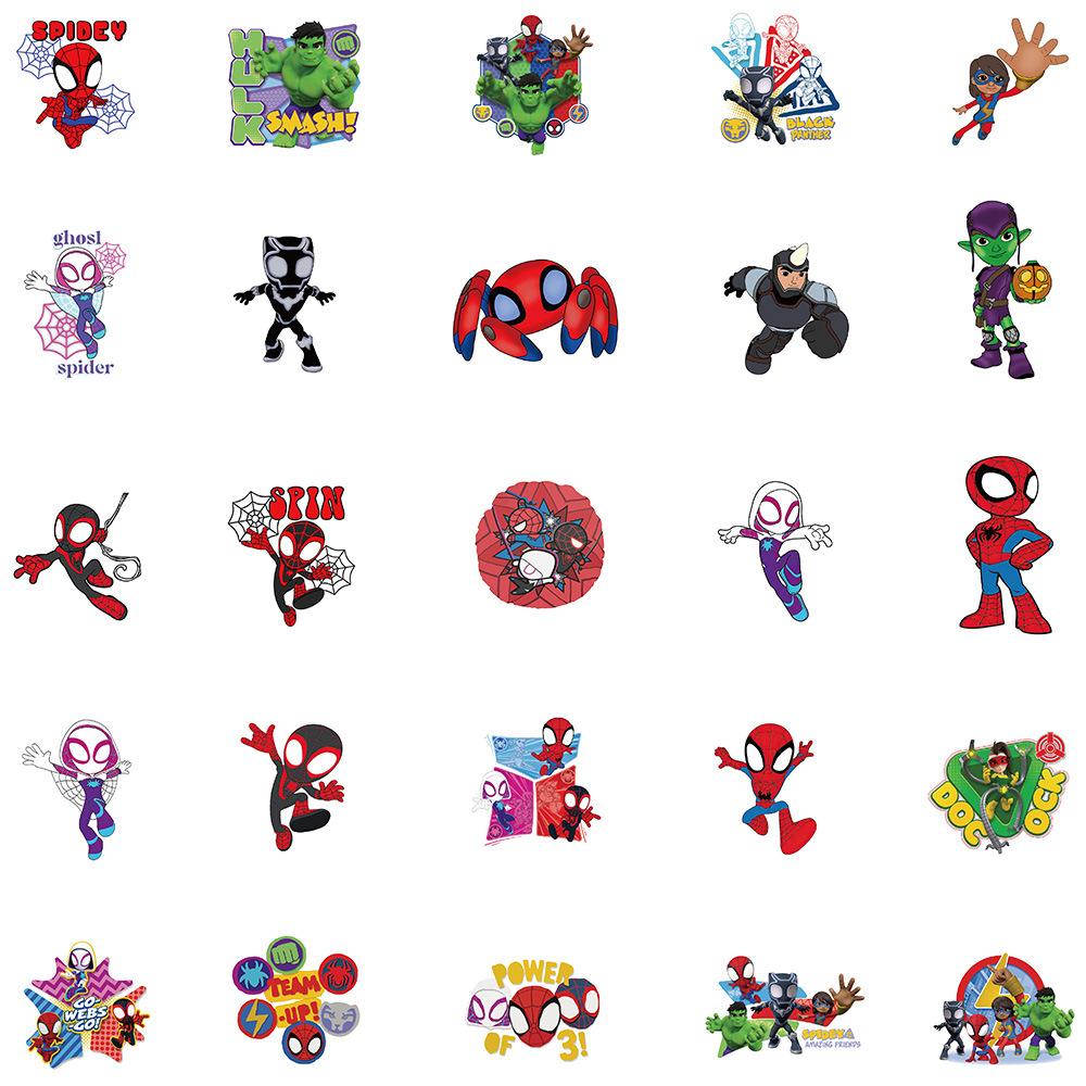 50Pcs Cool Movie Spiderman Anime Stickers Skateboard Fridge Guitar Laptop Motorcycle Travel Classic Toy Cool Sticker