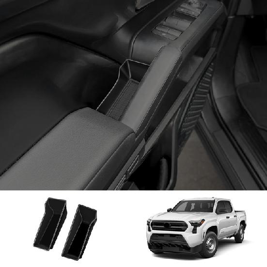 For2025-2024 Toyota Tacoma Car Accessories DOOR ARMREST STORAGE BOX Black ABS