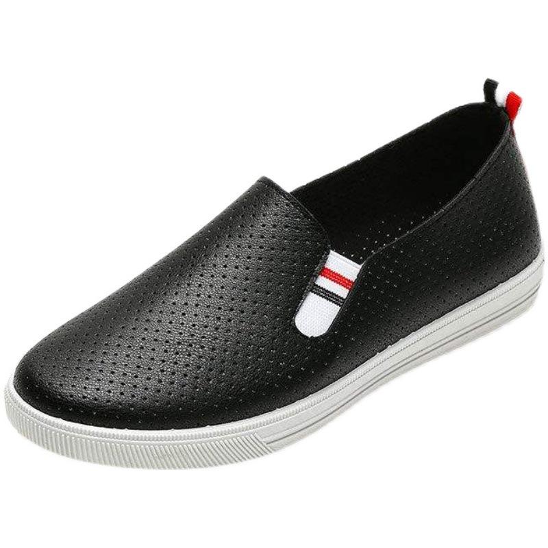 Women's Breathable Hollow Cloth Shoes - Spring/Summer 2025 Flat White Versatile Soft Sole