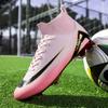 High-top Football Shoes Tf Broken Nails Artificial Flat AG Nails Leather Feet Boys and Girls Children and Adolescents Students Training Shoes