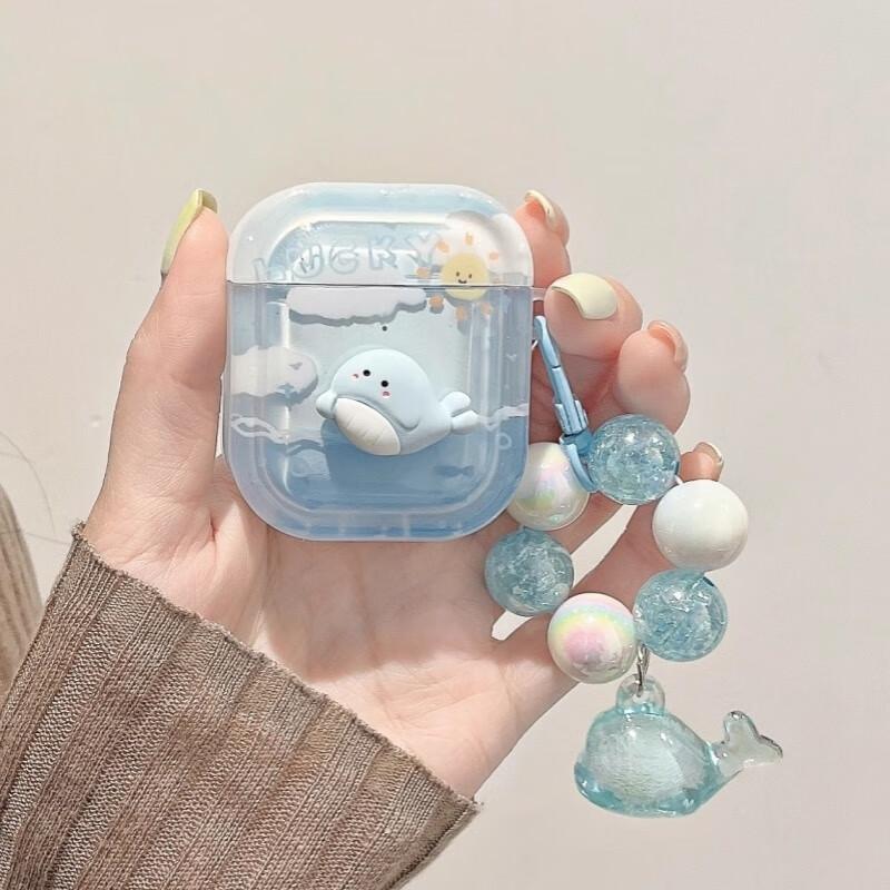 Beiyipin Cute Capybara Silicone Soft Case Protective Cover for Apple AirPods 1/2/4th Gen and AirPods Pro 2nd Gen Wireless Bluetooth Earphones
