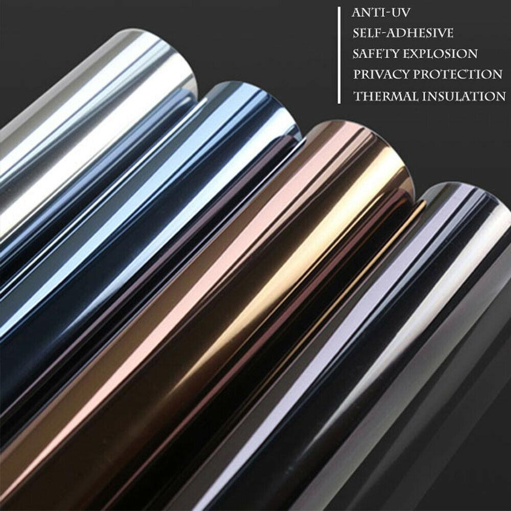 One Way Mirror Window Film Vinyl Adhesive Reflective Solar Film Privacy Window Tint for Home Glass Stickers Car UV Protector DIY
