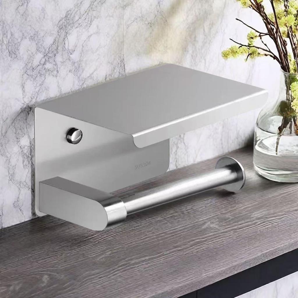 No-Drill Stainless Steel Hotel Toilet Paper Holder 304
