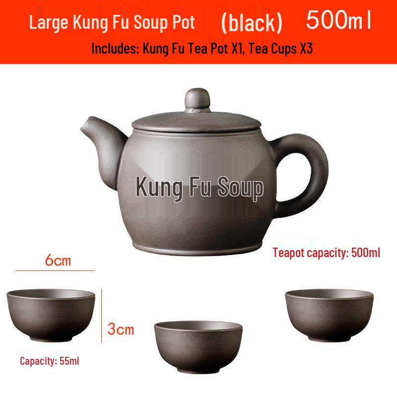 

Большой вместимости глиняный чайник для супа Кунг-фу и керамический чайник Чжу Ни, 300-500 мл