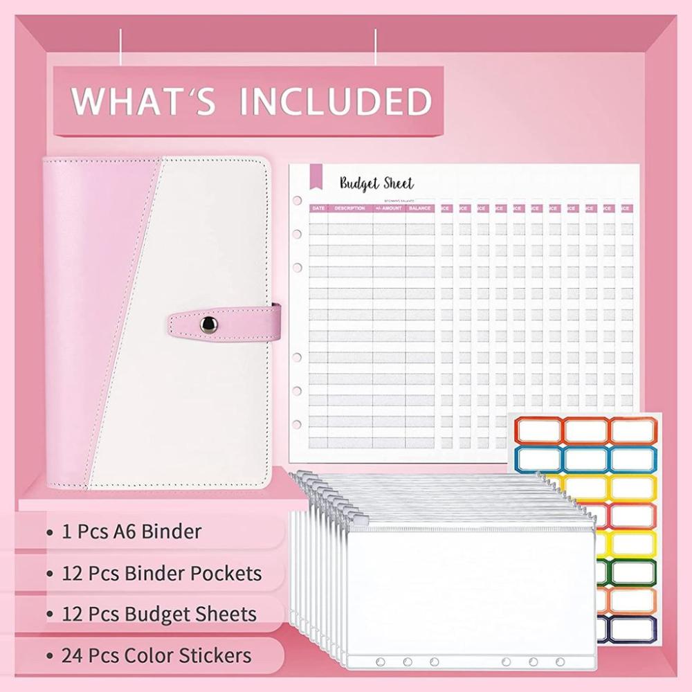 for Money Saving Notebook Gifts A6 Budget Binder Envelope Wallet Cash Storage Books Cash Envelopes