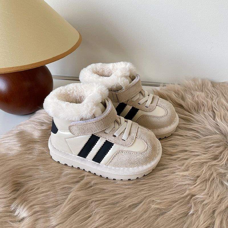 Autumn and Winter Children's Foreign Versatile Snow Boots Soft Sole Non-slip Baby Toddler Shoes Cold-proof Boys and Girls Cotton Shoes Tide