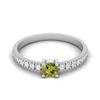 0.65 Ctw Round Peridot 925 Sterling Silver Solitaire Accents Women Wedding Ring