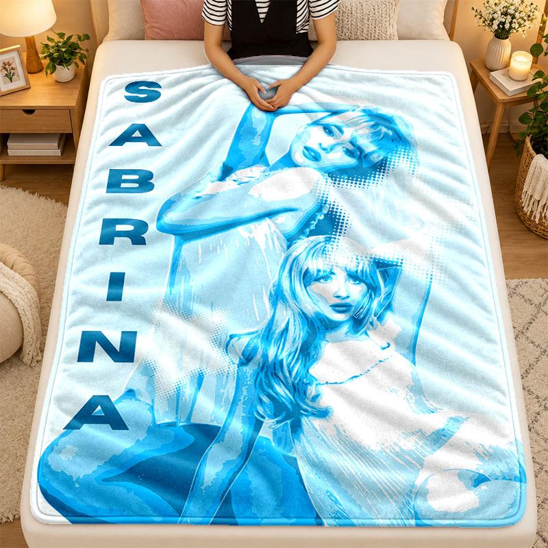 Flannel BlanketSabrina Carpenter Warm Soft Throw Blanket for Indoor Sofa Bed Living Room Use