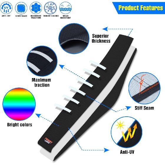 Motorcycle Universal Seat Cover Non-Slip Rubber Striped Gripper Soft Sewing For CRF WR WRF RMZ YZF SXF EXC EXC XC SX CR KLX Dirt Pit Bike Motocross