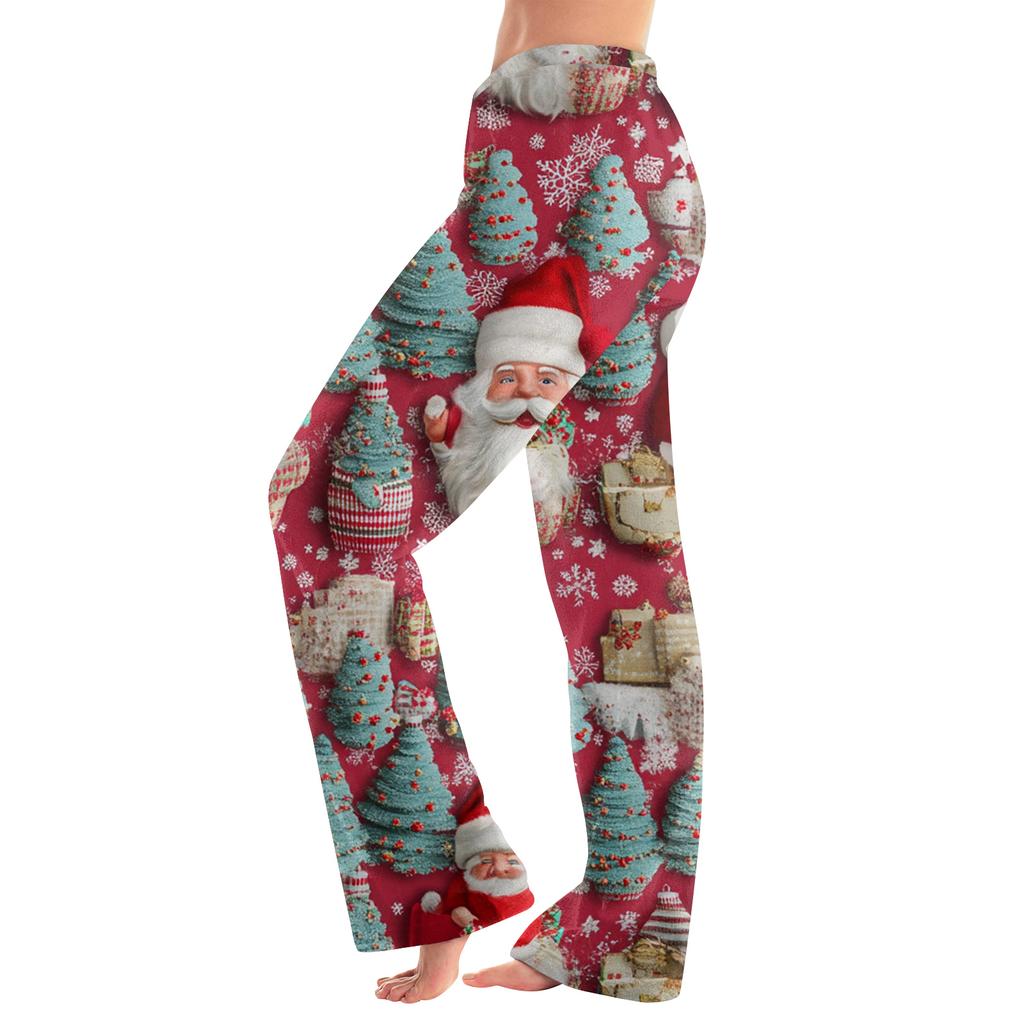 Women's Casual Fashion Women's Sports Home Christmas Pajama Pants Long Pants