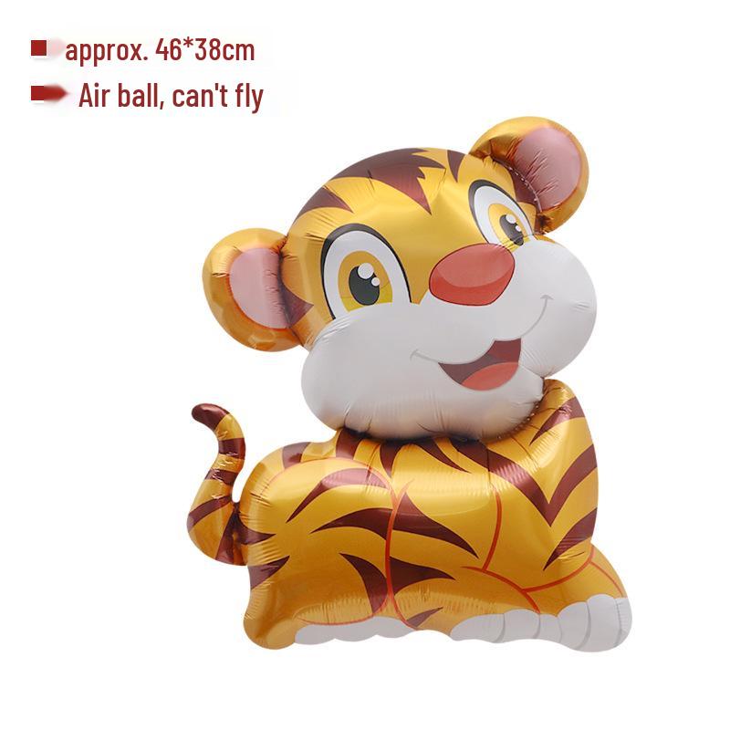 

Cartoon Jungle Animal Birthday Balloons: Giraffe, Fox, Hedgehog, Elephant, Tiger