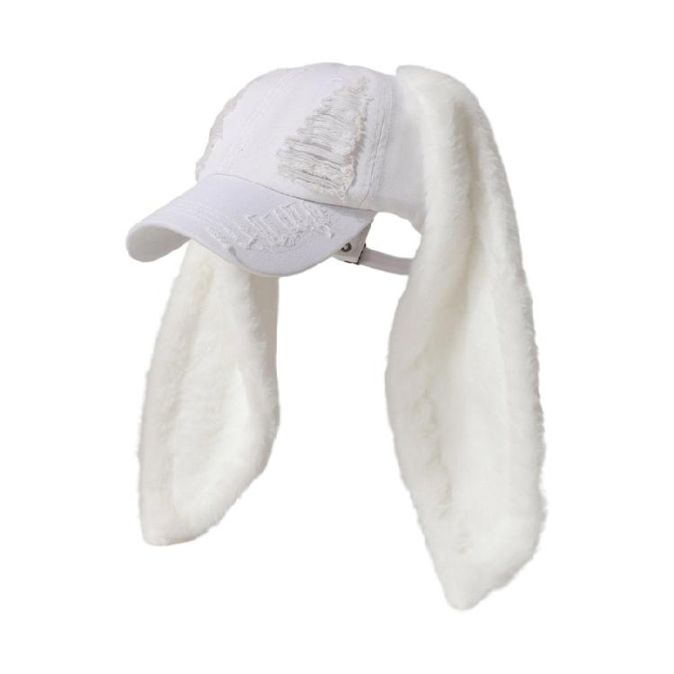 Baseballkappe mit Plüschhasenohren, flexibler Snapback-Verschluss, Dad-Cap, Anime-Kopfbedeckung für Frauen und Teenager, Mottoparty, Musikfestival