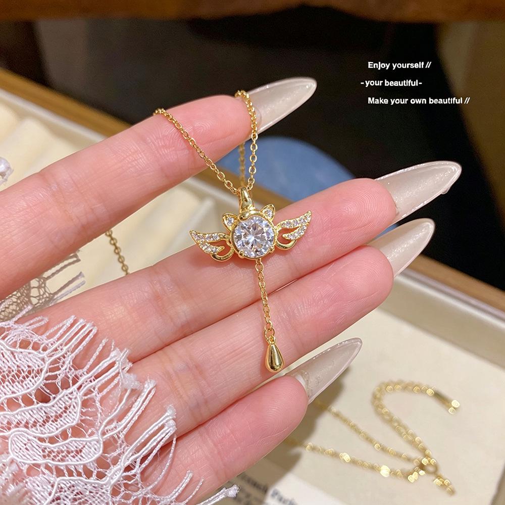 Dream Unicorn Necklace with Wings and Tassel Pendant – High-End Korean Japanese Design
