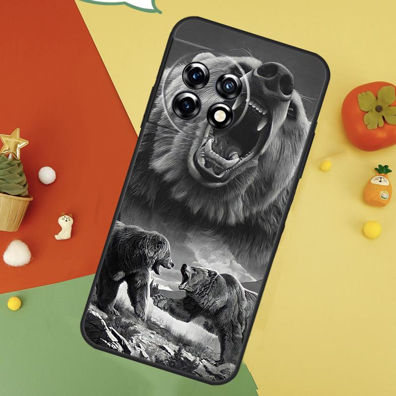 Cute Grizzly Bear Case For OnePlus 15 12 12R 13T 13R 13 11 9 10 Pro 10T 8T Nord 5 CE 2 3 4 Lite N20 N30 Cover