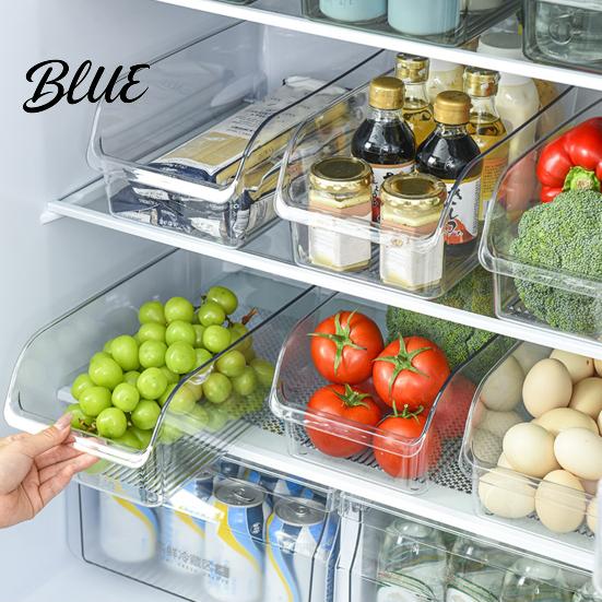 Fridge Drawer for Canned Drinks Refrigerator Storage Box with Handle Clear PET Pull Out Organizers Organizer Stackable Fresh Food Keeper Vegetables