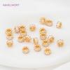 18K Gold Plated Brass Big Hole Cubic Zirconia Crystal Spacer Beads Fittings DIY Bracelet Necklace Jewellery Making Crafts