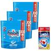Dishwasher Detergent Finish Tablet Power Cube 100 Pieces 3 (300 Uses) + Sample Included (Dishwasher All-in-One Premium Ball Pieces)