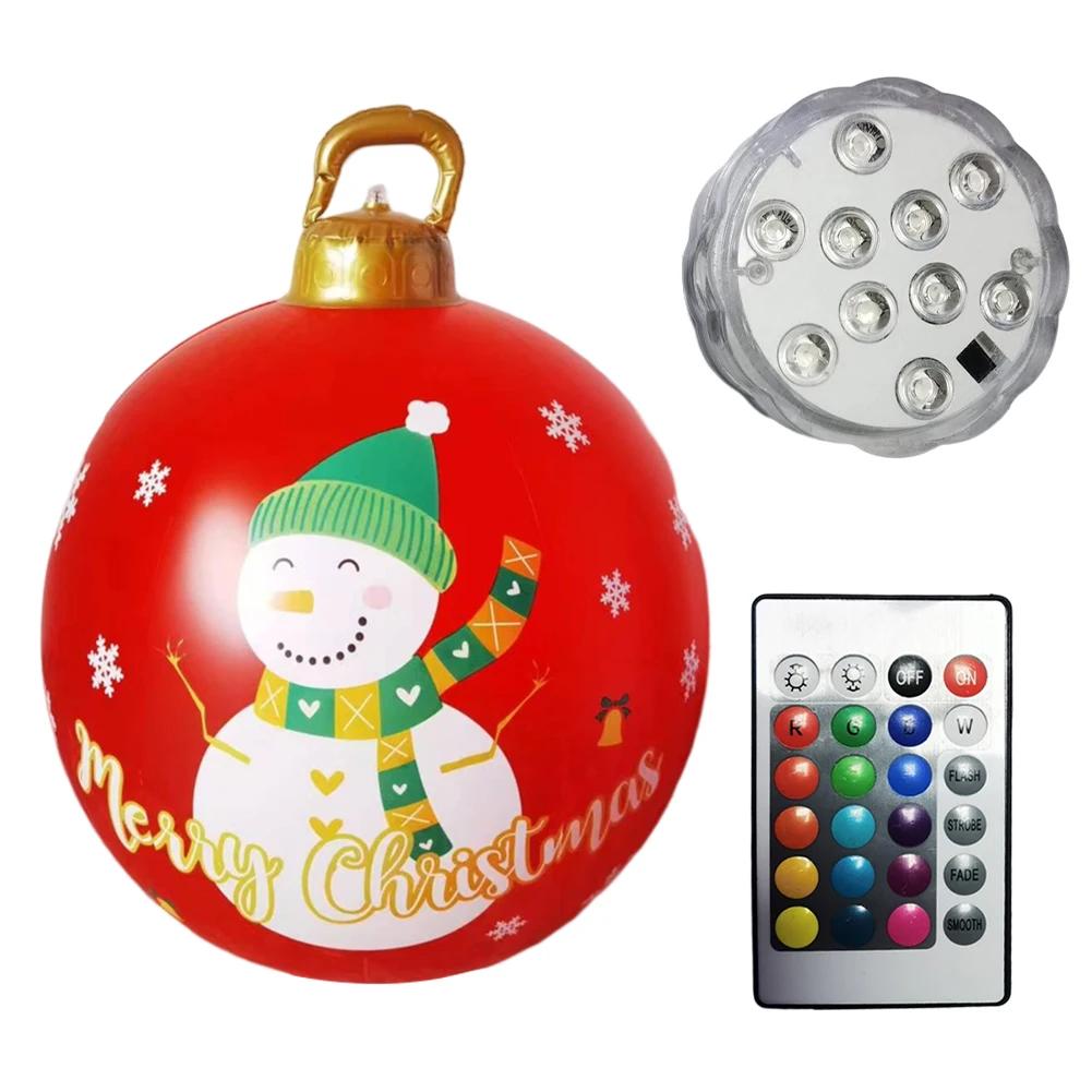 PVC Inflatable Christmas Ball Garden Decoration Ornaments Ball 60CM Xmas New Years Party Atmosphere Ball Yard Lawn Porch Decor