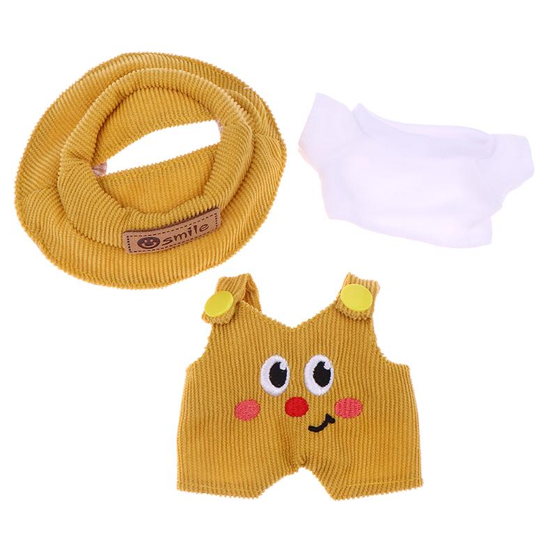 For 17cm Labubus Doll Clothes Accessories White Shirt Hat Animal Overalls Set
