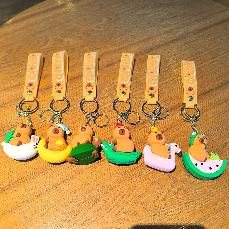 15th Generation Cute Cartoon Capybara Keychain Doll Machine Cute Piggy Christmas Gift Small Present Personalized Gifts Fashion