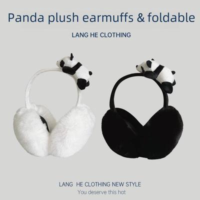 Paraorecchie Peluche Panda Carino da Donna - Caldi, Antigelo, Antivento Protezione per le Orecchie per Autunno e Inverno 2024