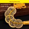 Pure Copper Chinese Lucky Knot Pendant with Five, Six, and Ten Emperor Coins - Door or Threshold Decoration.