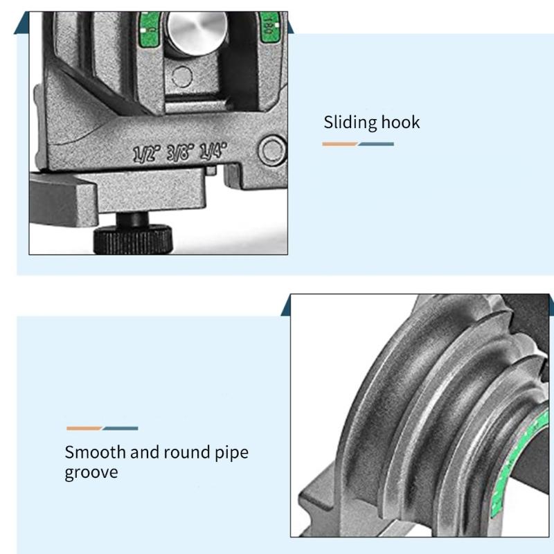 1/4" 3/8" 1/2'' 5/16" Tubing Bender 3 in 1 Tube Bender 180° HVAC Copper Aluminum Tubes Bending Tool for Air Conditioning