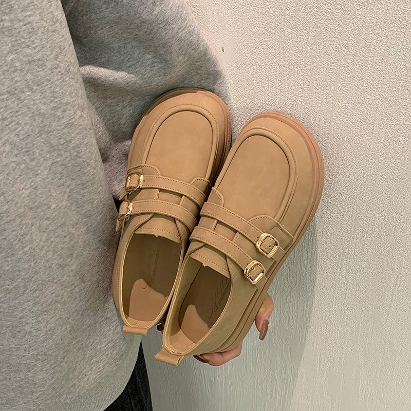 

Новая обувь удобная обувь весенне-осенняя мода ремешок с пряжкой на одно слово одинарная обувь 40 хаки