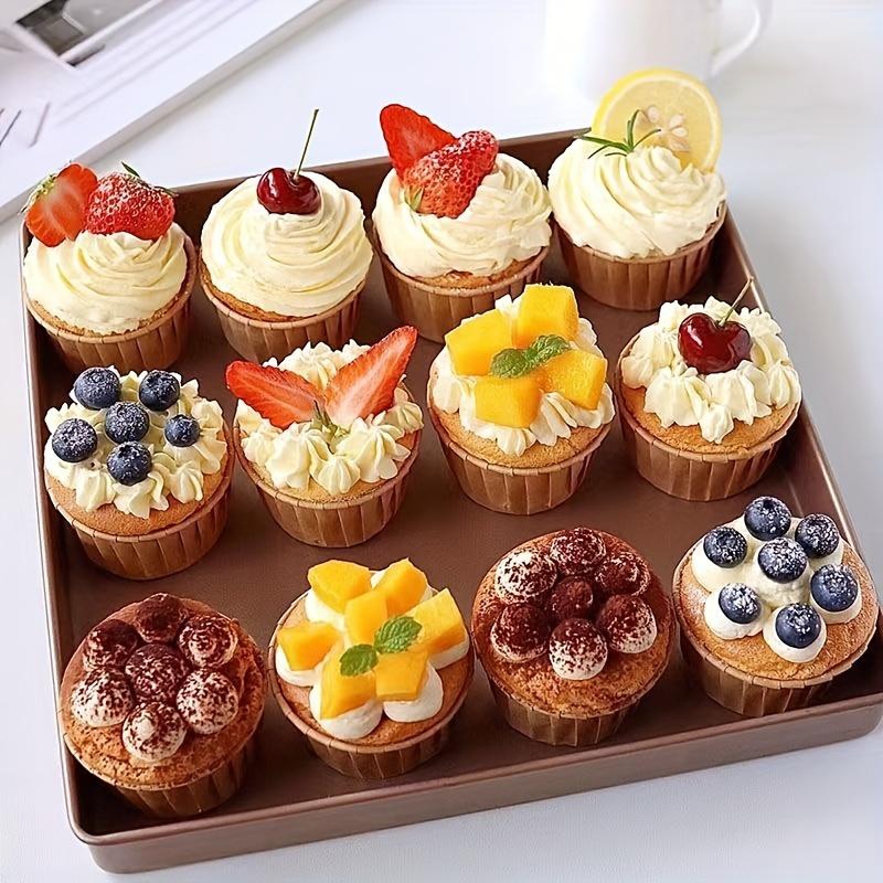 50pcs Disposable Pancake Cups, Cupcake Cups, Heat-resistant Paper Cupcake Liners, Baking Tools, Household Kitchen Supplies
